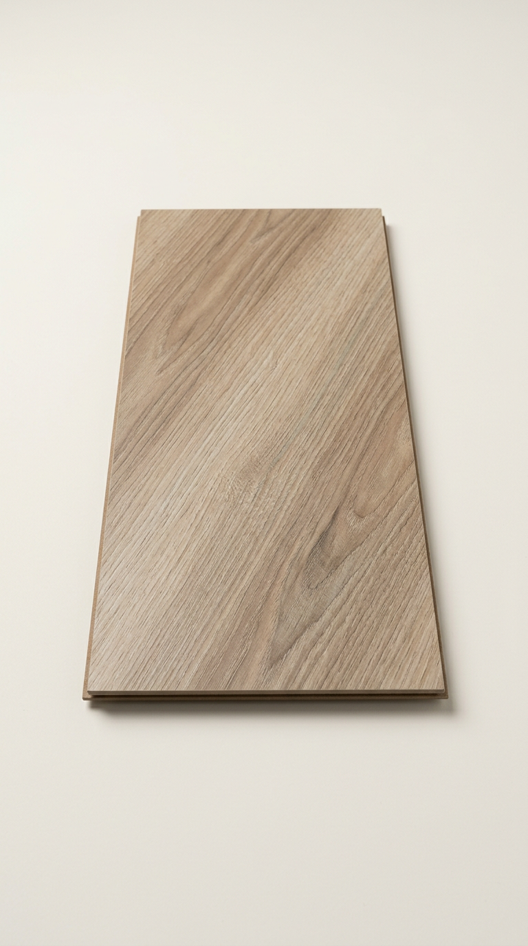 Laminate plank sample in crisp white